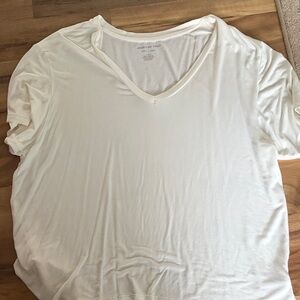 American Eagle Outfitters White V-Neck Blouse